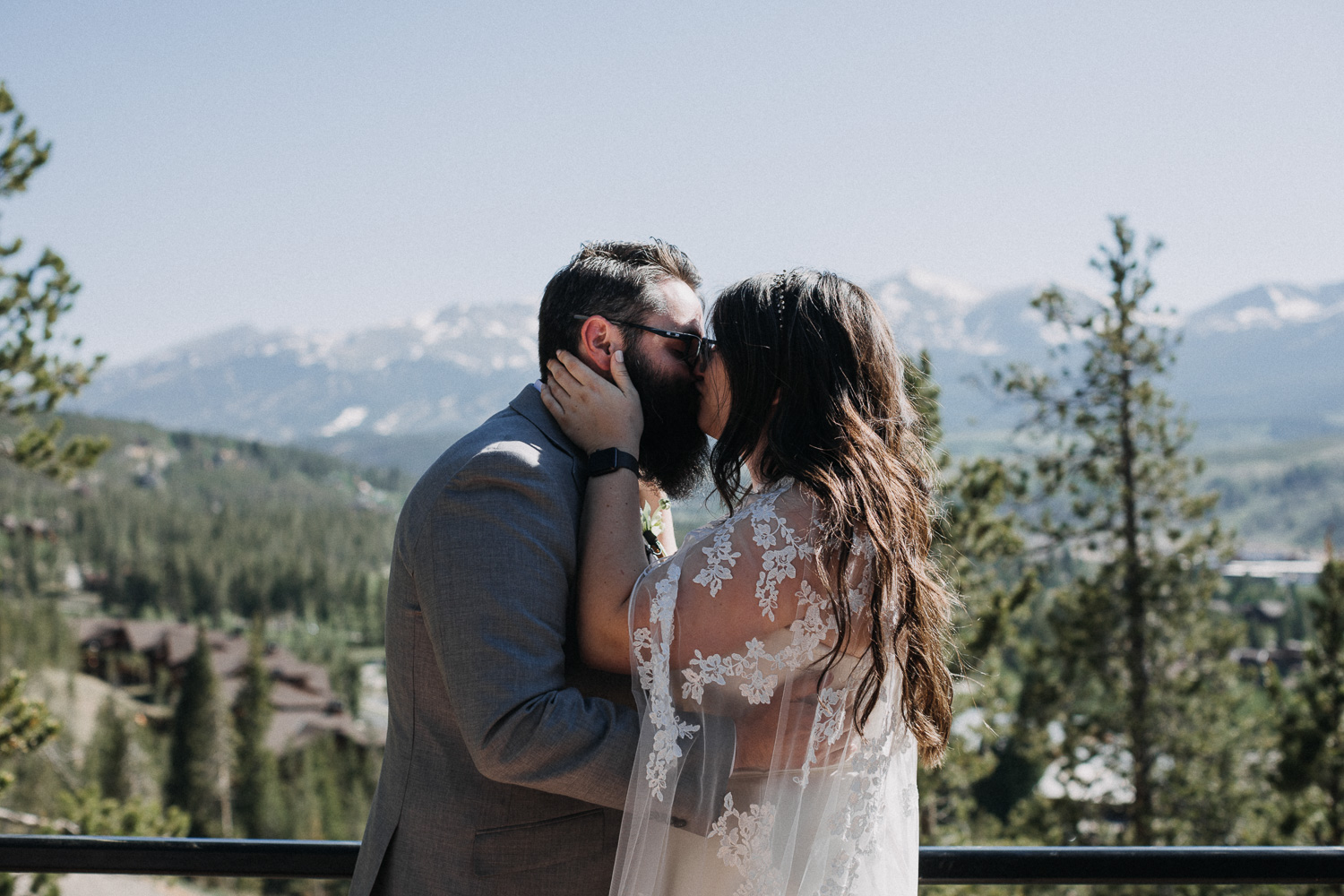 First kiss as newlyweds