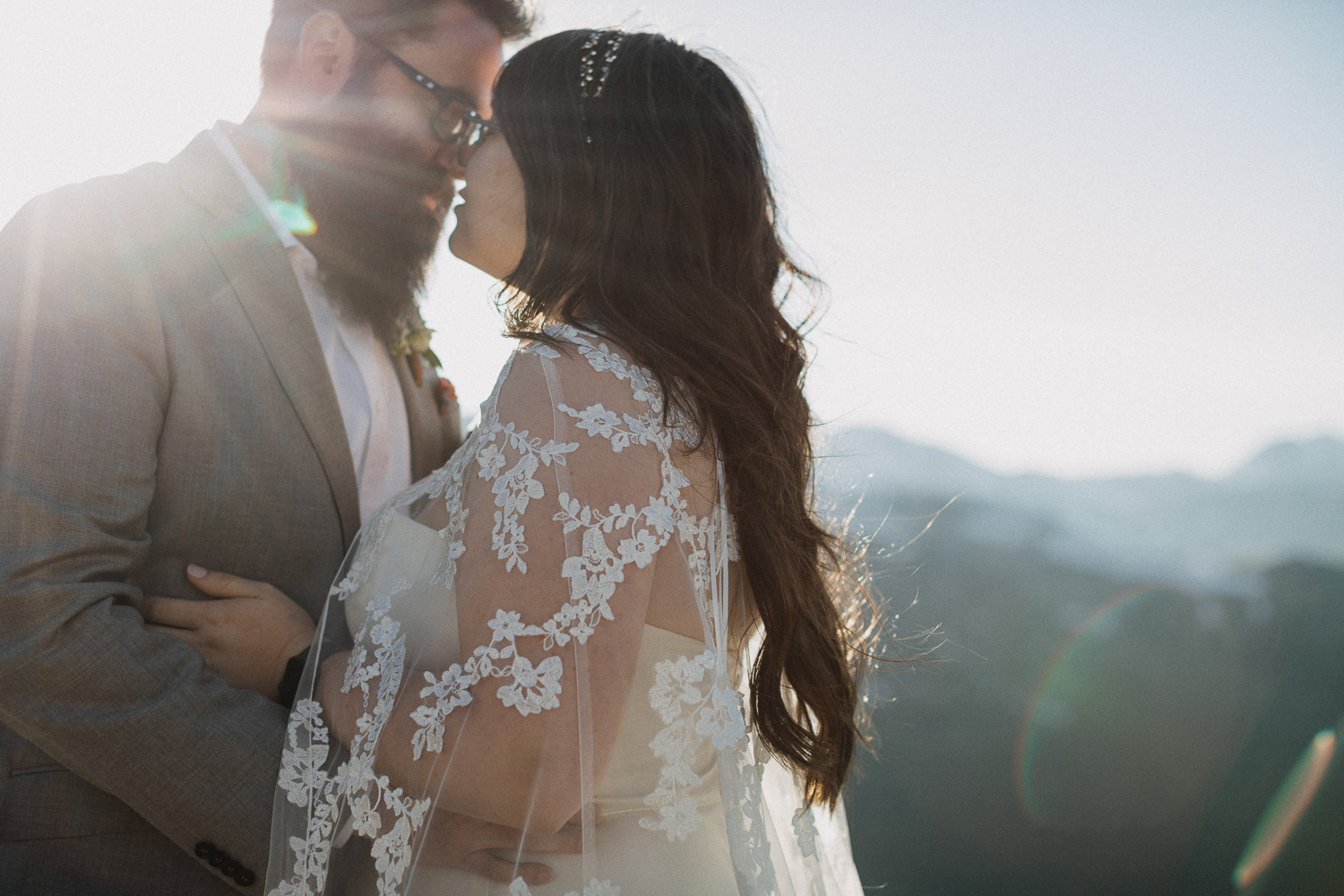 Bride and groom at Loveland Pass in Colorado