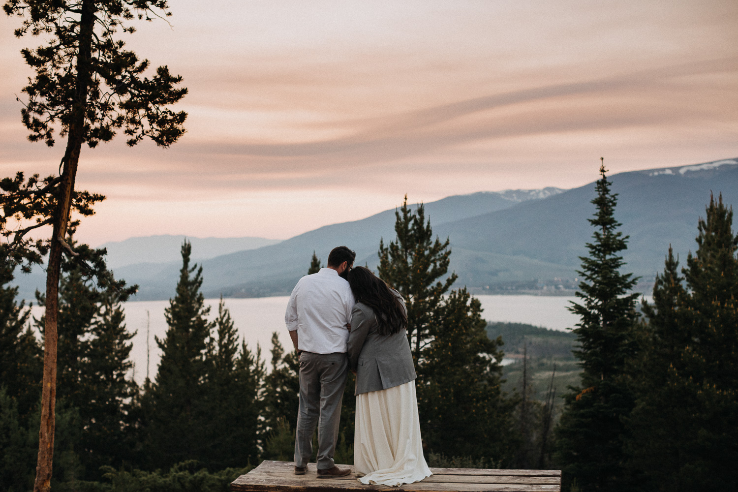 First sunset as a married couple at Lake Dillon in Colorado