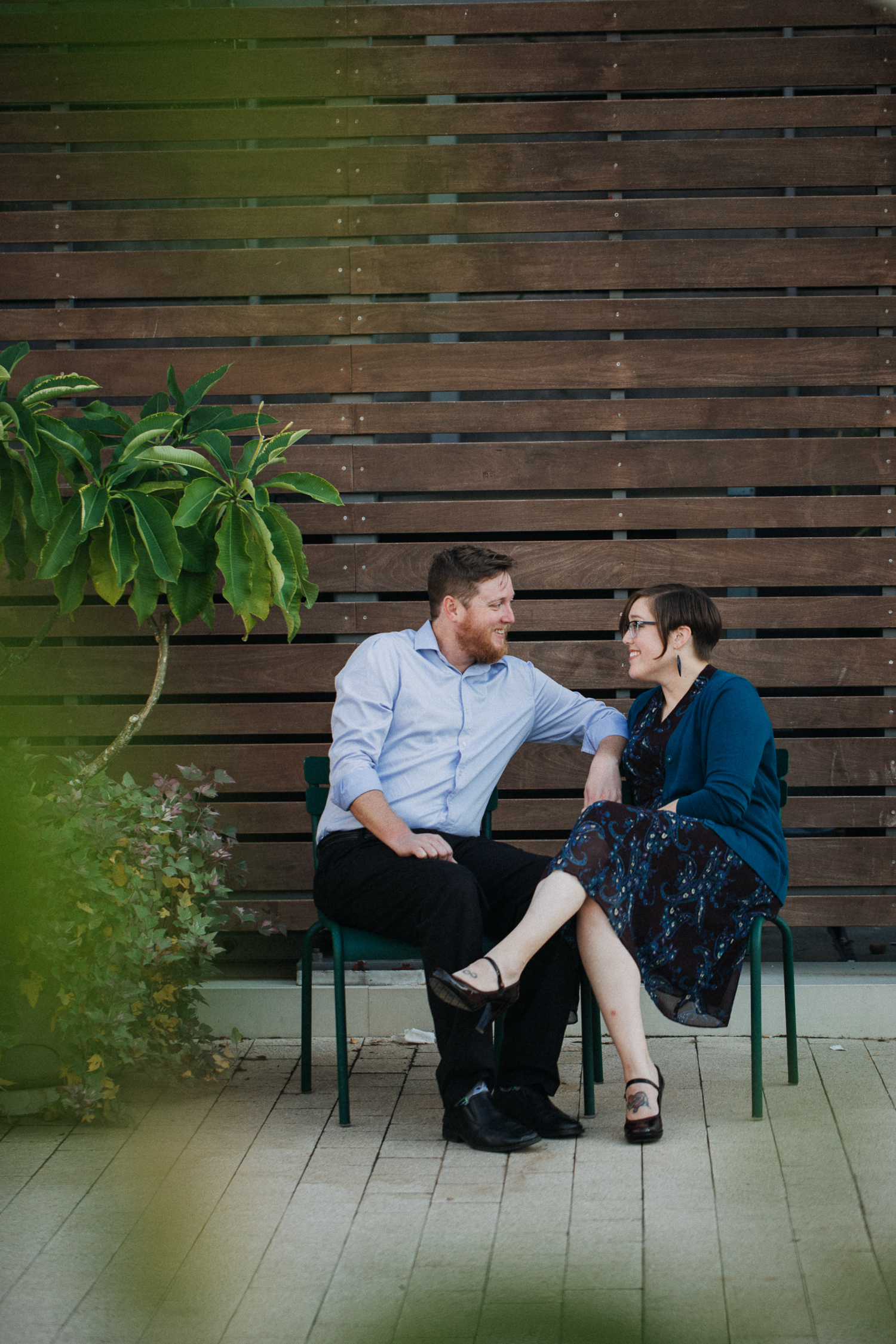 Myriad Gardens engagement portraits