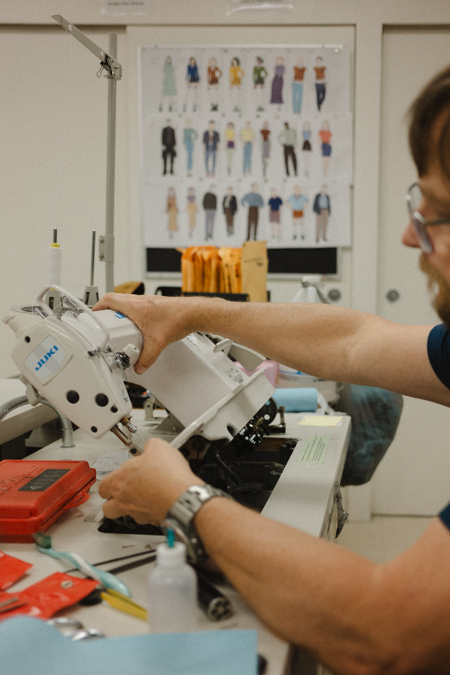 Branding photography for a sewing technician